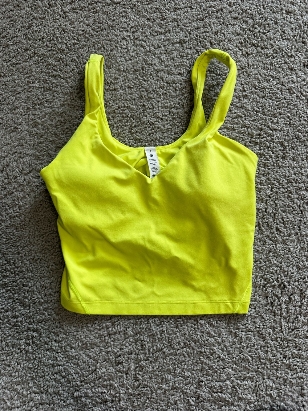 lululemon Neon Yellow Crop align tank